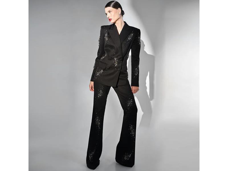 Μαύρο Σετ Blazer με Στρας