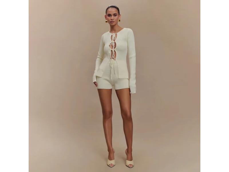 Πλεκτό Σετ με Δέσιμο Μπροστά