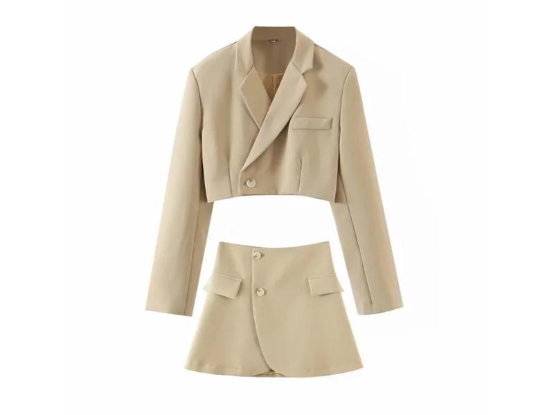 Σετ Cropped Blazer με Μίνι Φούστα