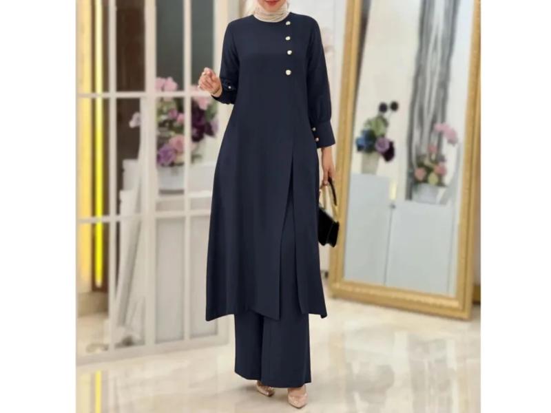 Σετ Μακριά Πουκαμίσα με Κουμπιά και Παντελόνι