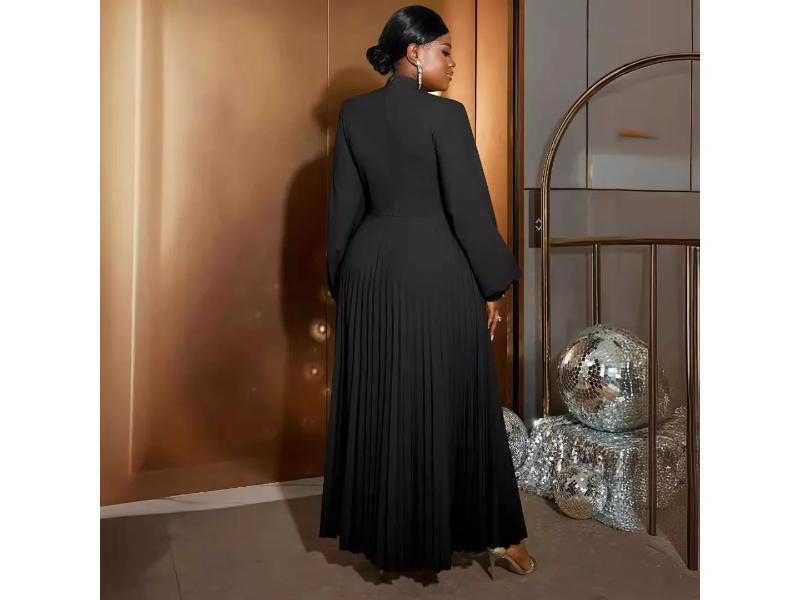 Maxi Πλισέ Φόρεμα με Μανίκια Balloon