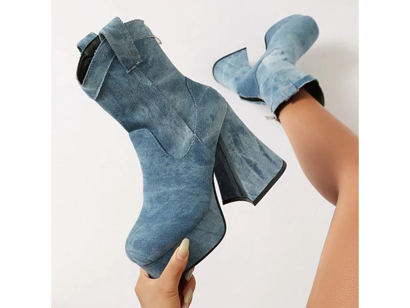 Μπότα Τακούνι Denim