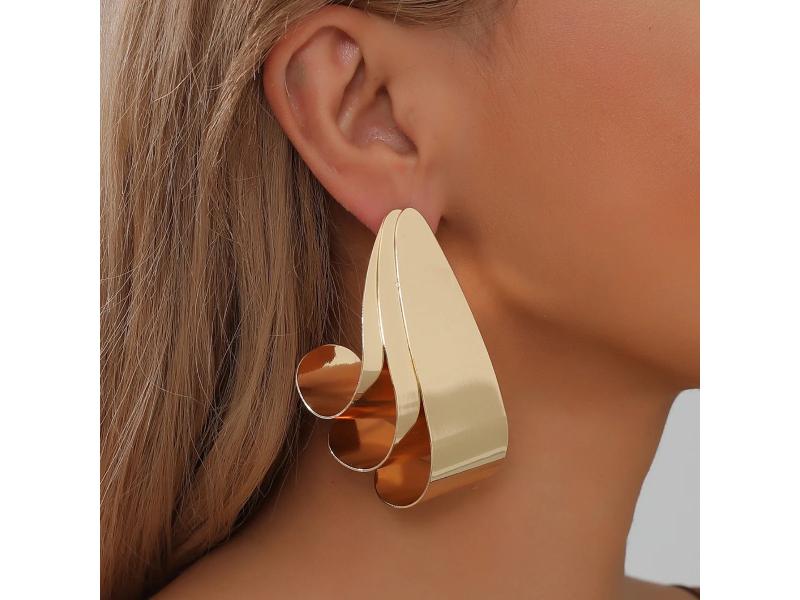 Σκουλαρίκια Gold Sculptural
