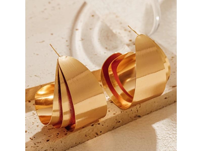 Σκουλαρίκια Gold Modern Hoop