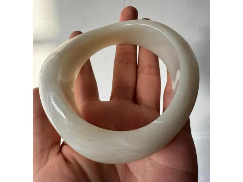 Ασύμμετρο Βραχιόλι Ρητίνης Ivory