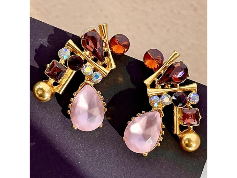 Σκουλαρίκια Pink Baroque Gem