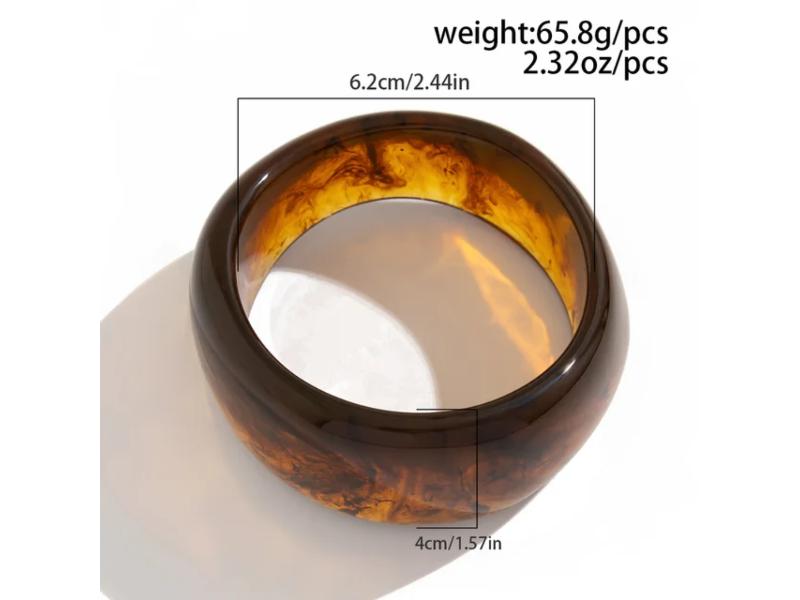 Βραχιόλι Oval Resin Dark Amber