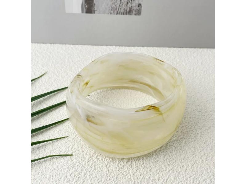 Βραχιόλι Oval Resin Ivory Swirl