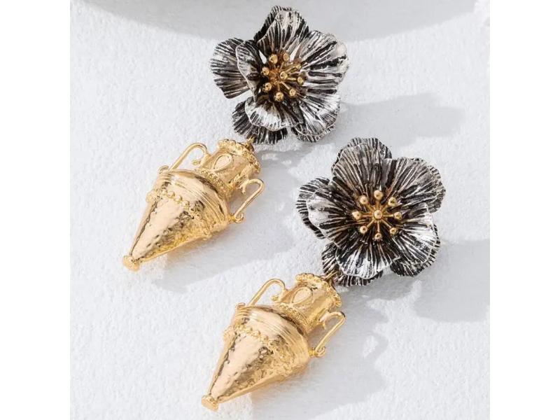 Σκουλαρίκια Αρχαϊκό Βάζο Χρυσό