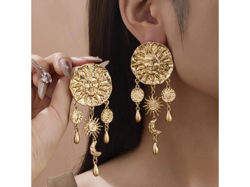 Σκουλαρίκια Sun & Moon Medallion