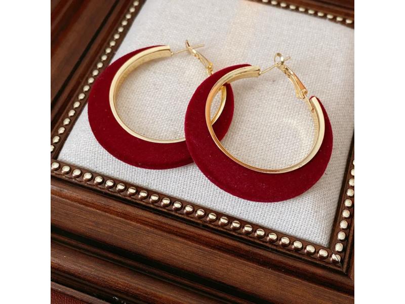 Σκουλαρίκια Velvet Wine Hoops