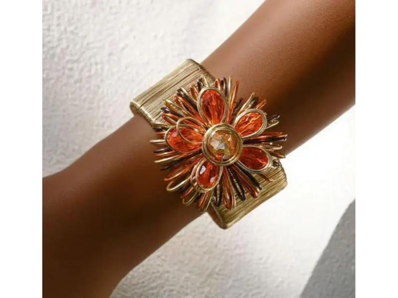 Βραχιόλι Floral Crystal Bloom Orange