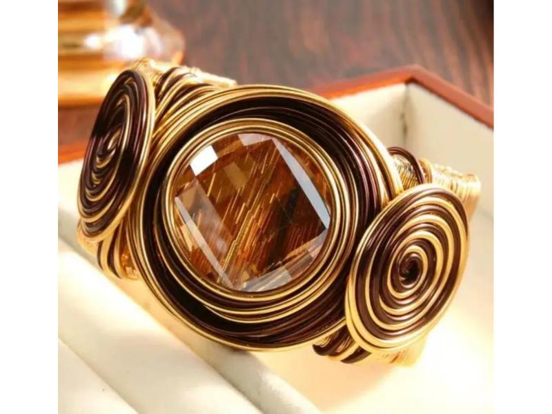 Βραχιόλι Spiral Gold Brown