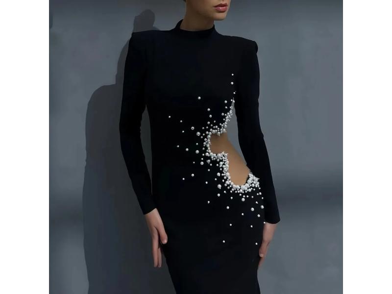 Mini Φόρεμα με Pearl Cut Out