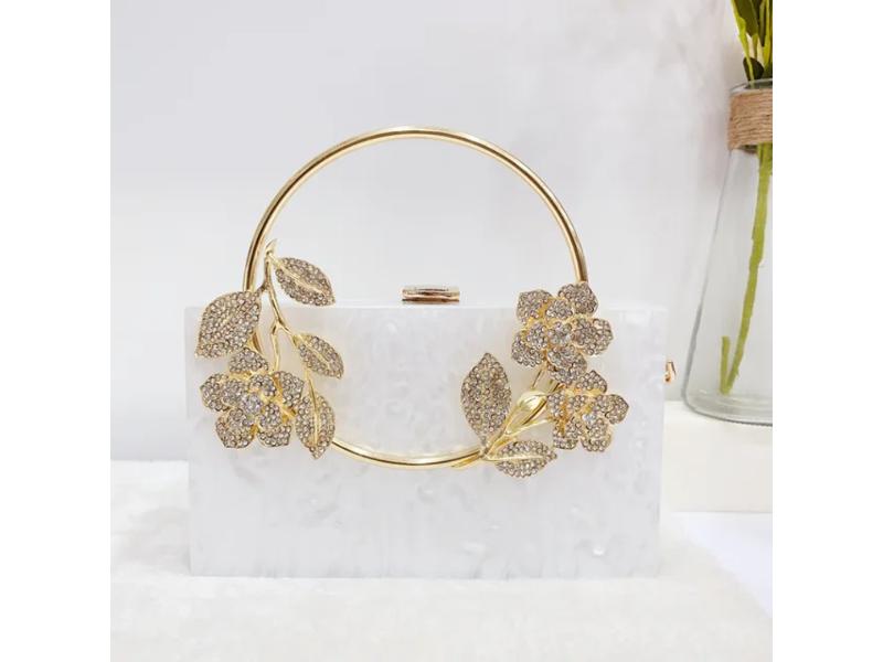 Floral Ring Handle Clutch