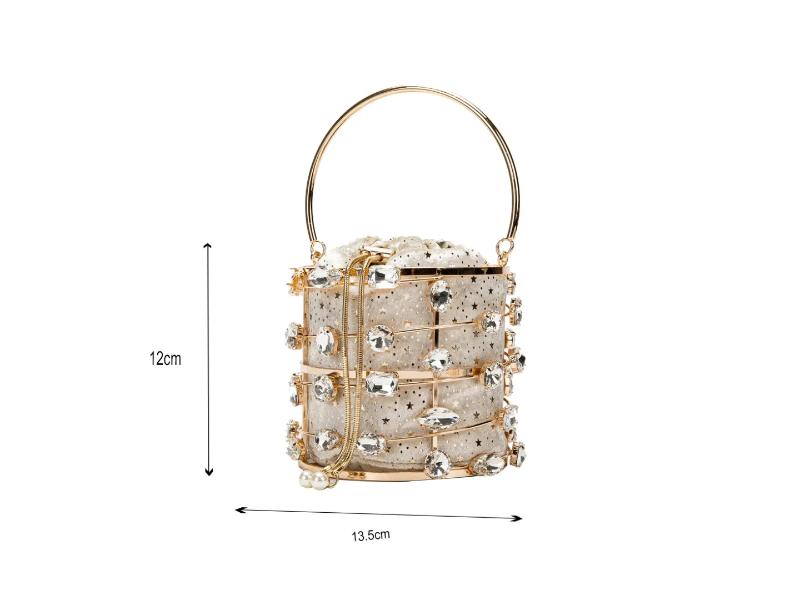Crystal Cage Bucket Bag
