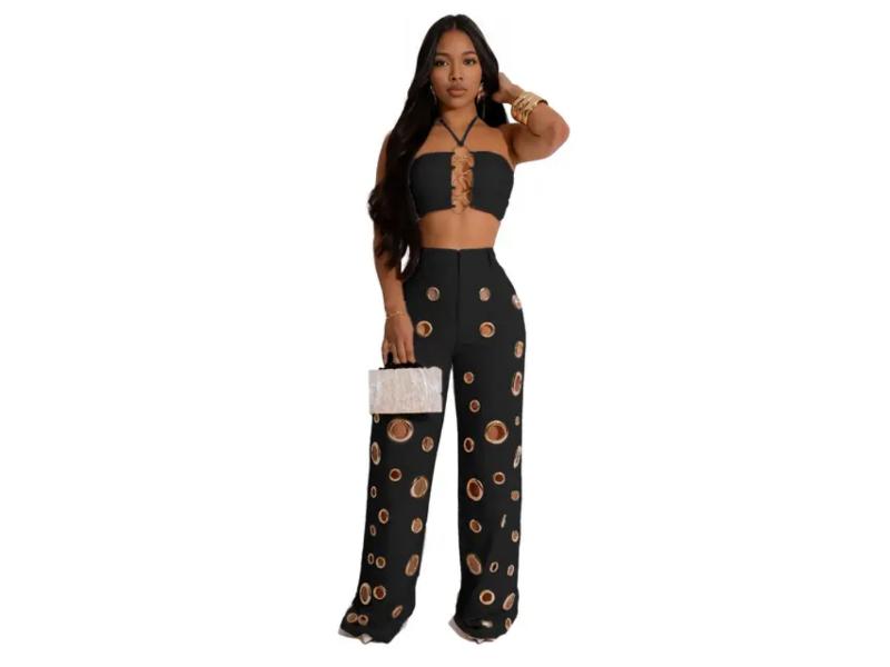 Σετ Παντελόνα Με Halter Τοπ Black