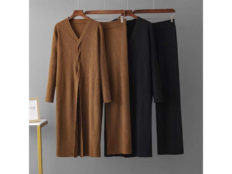 Σετ Πλεκτό Μακρύ Ζακετάκι & Παντελόνι