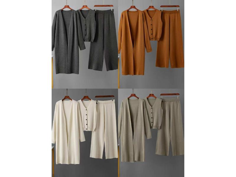 Σετ Πλεκτό Ζακέτα Τοπ & Παντελόνι