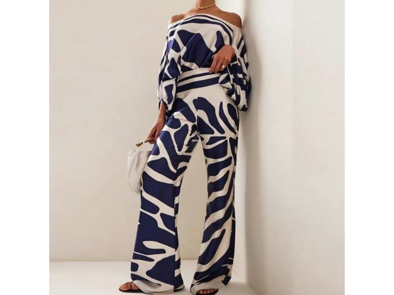 Σετ Παντελόνα Με Off Shoulder Μπλούζα
