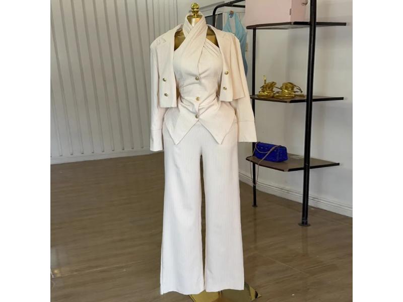 Σετ Halter Blazer με Ψηλόμεσο Παντελόνι