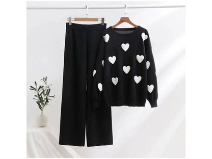 Πλεκτό Σετ με Καρδιές