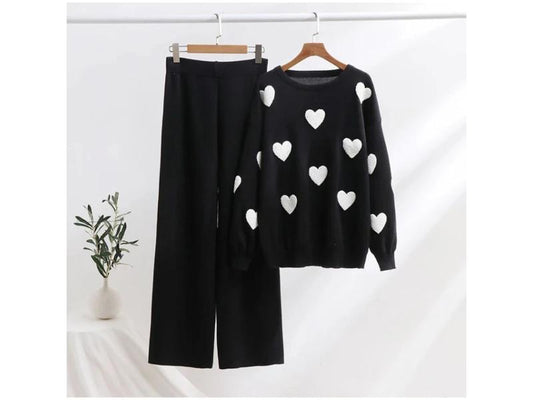 Πλεκτό Σετ με Καρδιές