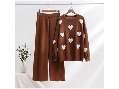 Πλεκτό Σετ με Καρδιές