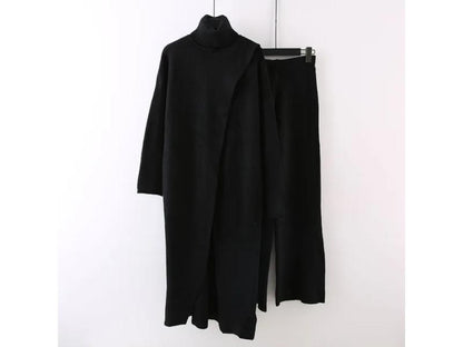 Πλεκτό Σετ με Ζιβάγκο και Μακριά Μπλούζα