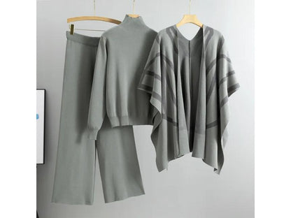 Πλεκτό Σετ με Πόντσο και Ζιβάγκο