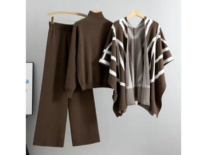 Πλεκτό Σετ με Πόντσο και Ζιβάγκο