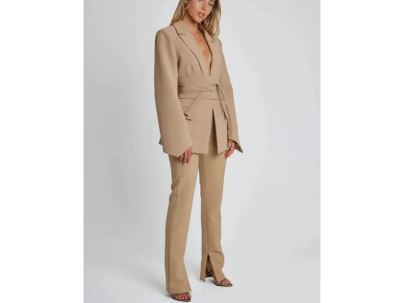 Σετ Blazer με Πλατιά Μανίκια και Παντελόνι