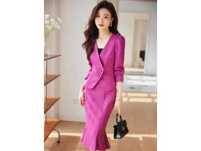 Σετ Peplum Blazer με Midi Φούστα