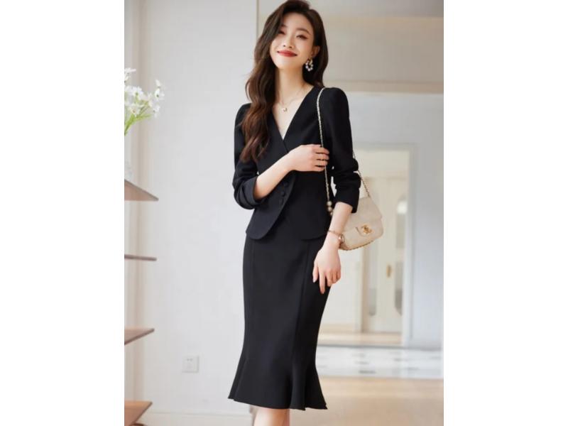 Σετ Peplum Blazer με Midi Φούστα