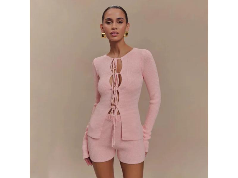 Πλεκτό Σετ με Δέσιμο Μπροστά