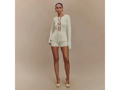 Πλεκτό Σετ με Δέσιμο Μπροστά