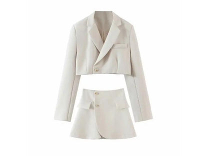 Σετ Cropped Blazer με Μίνι Φούστα