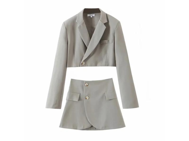 Σετ Cropped Blazer με Μίνι Φούστα