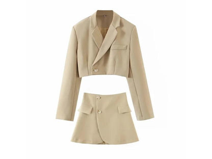 Σετ Cropped Blazer με Μίνι Φούστα