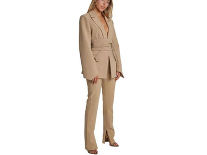 Σετ Blazer με Ζώνη και Παντελόνι