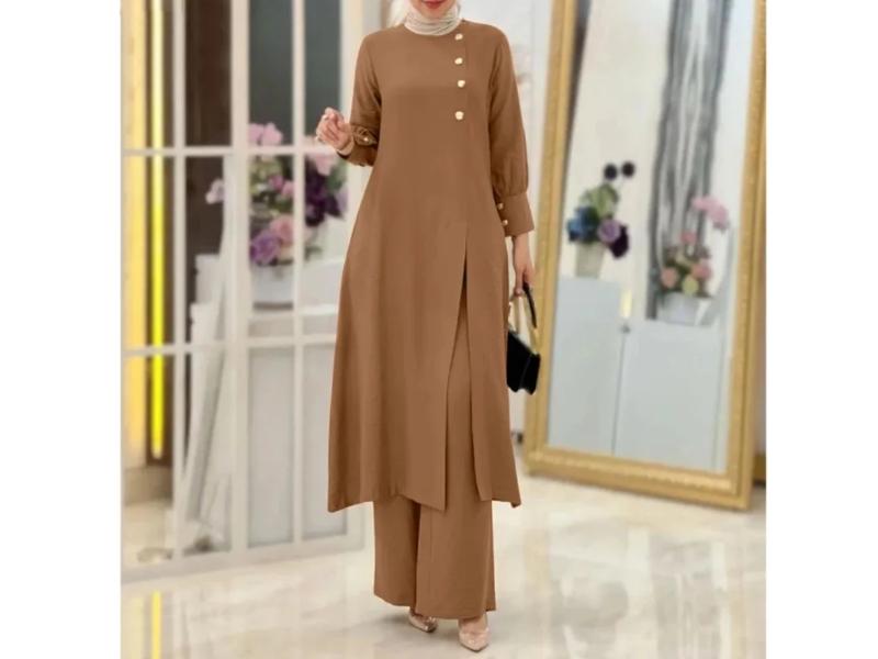 Σετ Μακριά Πουκαμίσα με Κουμπιά και Παντελόνι