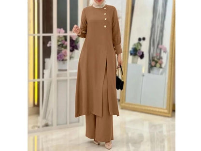 Σετ Μακριά Πουκαμίσα με Κουμπιά και Παντελόνι