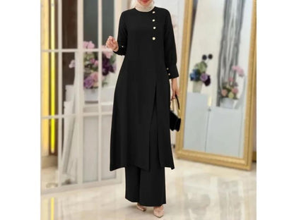 Σετ Μακριά Πουκαμίσα με Κουμπιά και Παντελόνι