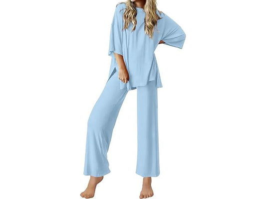 Σετ Lounge με Φαρδύ Παντελόνι και Oversized Μπλούζα