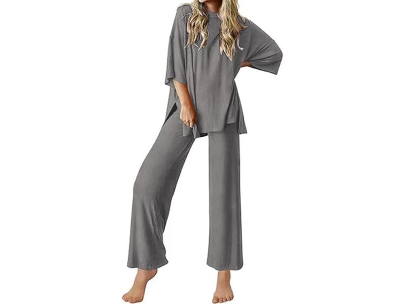 Σετ Lounge με Φαρδύ Παντελόνι και Oversized Μπλούζα