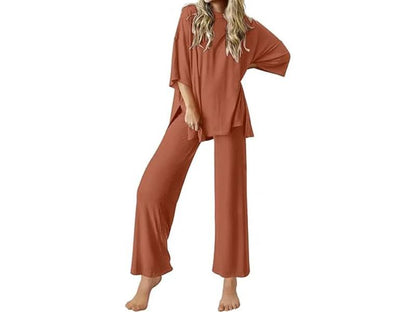 Σετ Lounge με Φαρδύ Παντελόνι και Oversized Μπλούζα