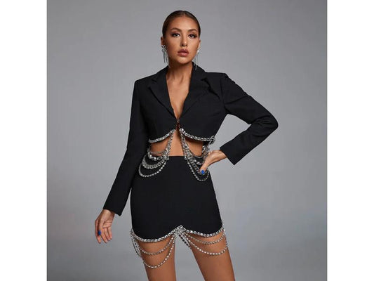 Σετ Blazer με Αλυσίδες και Διαμάντια