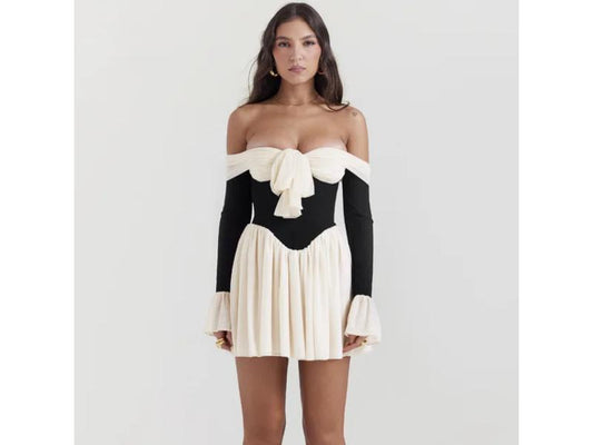 Mini Φόρεμα Off Shoulder με Φιόγκο