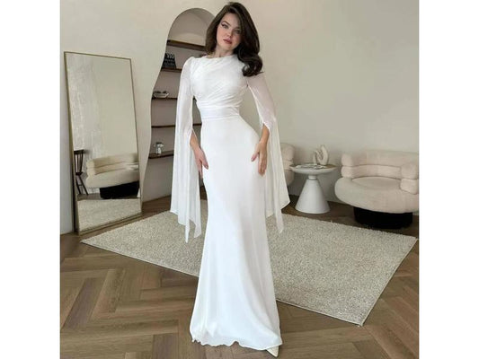 Maxi Φόρεμα με Αέρινα Μανίκια και Εφαρμοστή Μέση