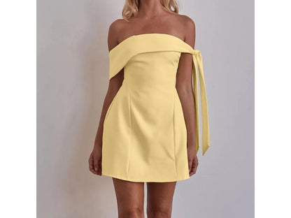Mini Φόρεμα Off-Shoulder με Φιόγκο